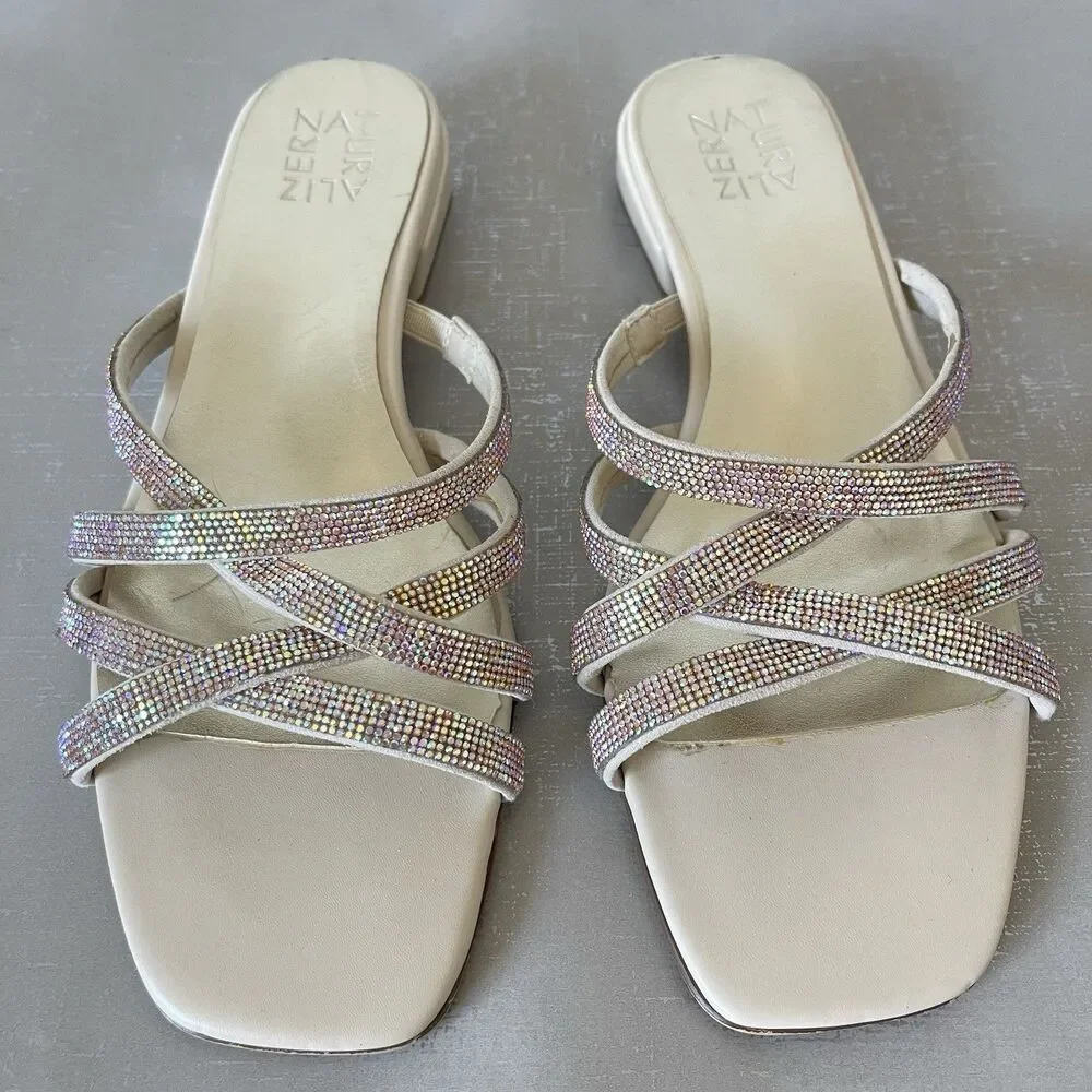 Naturalizer Rhynestones Strappy Sandal 8 M Sparkle‎ Party Cocktail Prom Shoes